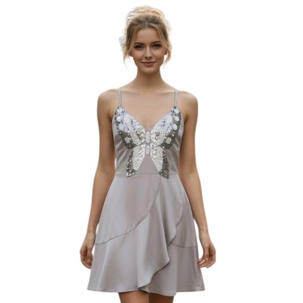 Free People Fairygrunge Indie Cocktail Womens size 0 Whimsical Butterfly Dress